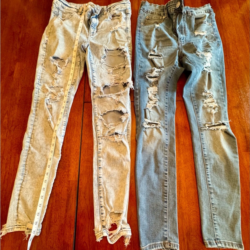 2 pair of Jeans (1) American Eagle Outfitters and (1) Aeropostale Super Hi Rise